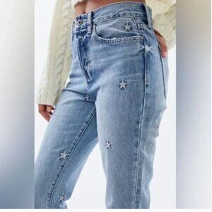 Pistola Charlie Straight Leg Jeans with Star Embroidery size small 26